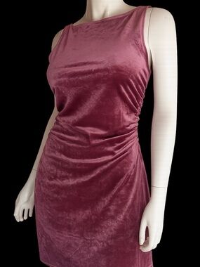 Wild Fable Mauve Velvet Ruched Mini Dress